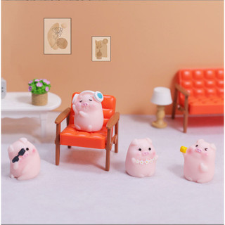 Mô hình heo con bed time decor bàn học, terrarium, stellariva