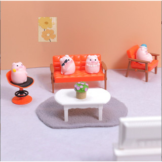 Mô hình heo con bed time decor bàn học, terrarium, stellariva