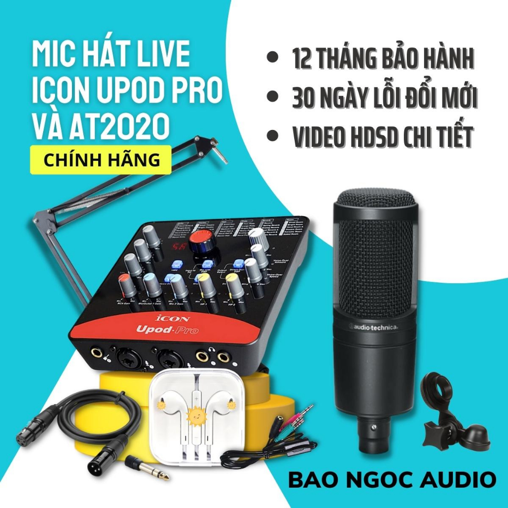 Mic Livestream | Micro thu âm Sound Card ICON UPOD PRO & Mic AT2020 Hát Karaoke chuyên nghệp ĐT Máy tính, Bao Ngoc | BigBuy360 - bigbuy360.vn