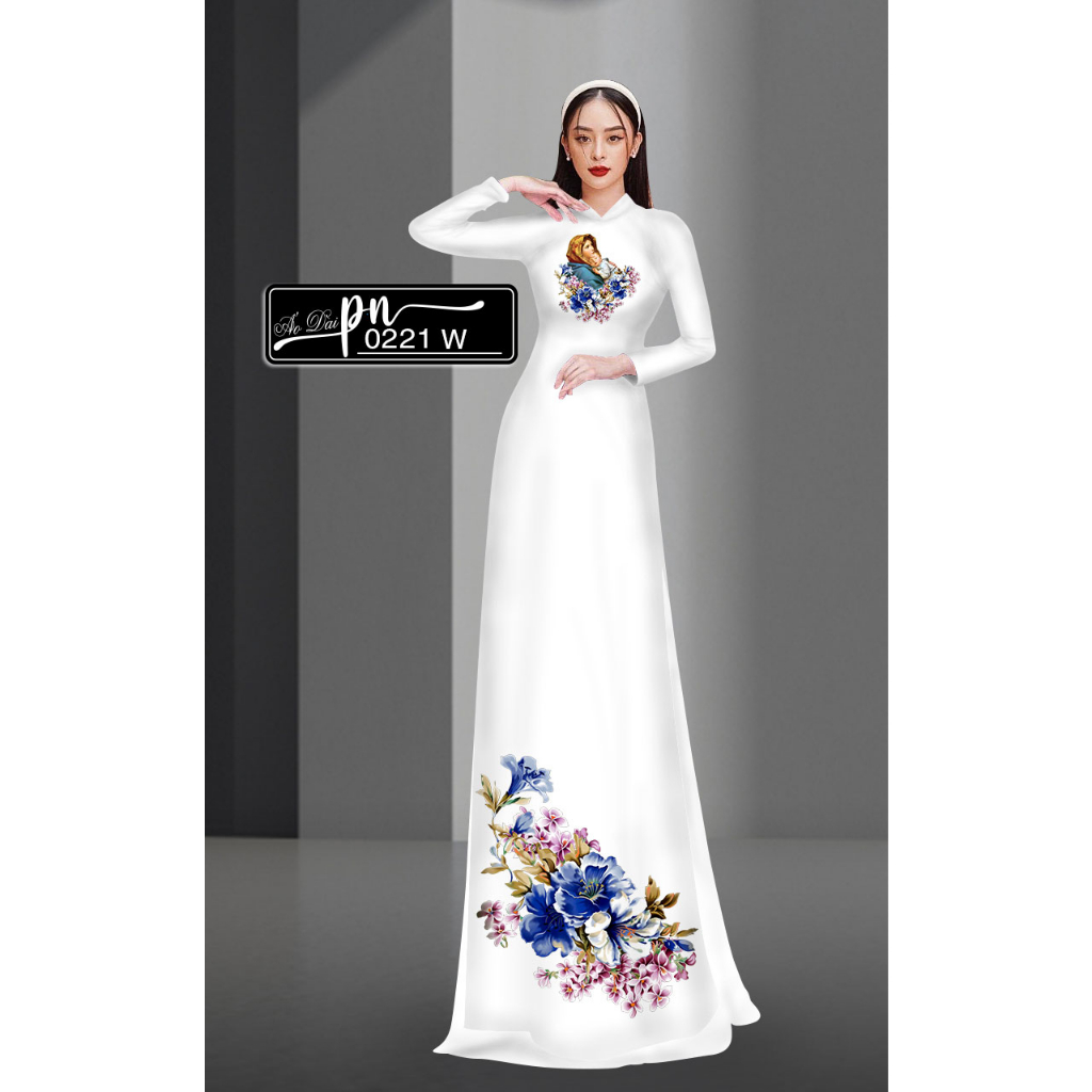 Pn0221 - vải may áo dài - vải in 3d - Vải về chủ đề Chúa trong tim ta - lên mẫu đi lễ cuối tuần - dịp dáng sinh....