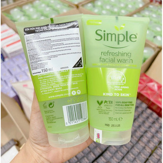 Sữa rửa mặt Simple Refreshing Facial Wash