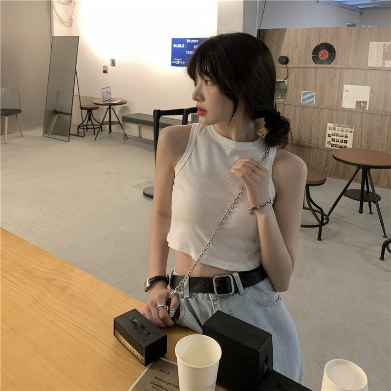 Áo Thun Croptop Sát Nách Áo Thun Ba Lỗ Trơn Cotton Basic Dáng Ngắn Thoáng Mát - Pepper Clothing