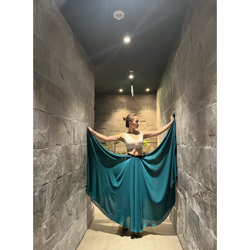 VÁY MÚA CỔ TRANG- VÁY VOAN XÒE MAXI