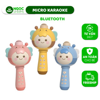 Micro Karaoke không dây bằng Nhựa, Mic tập hát Cho Trẻ Em