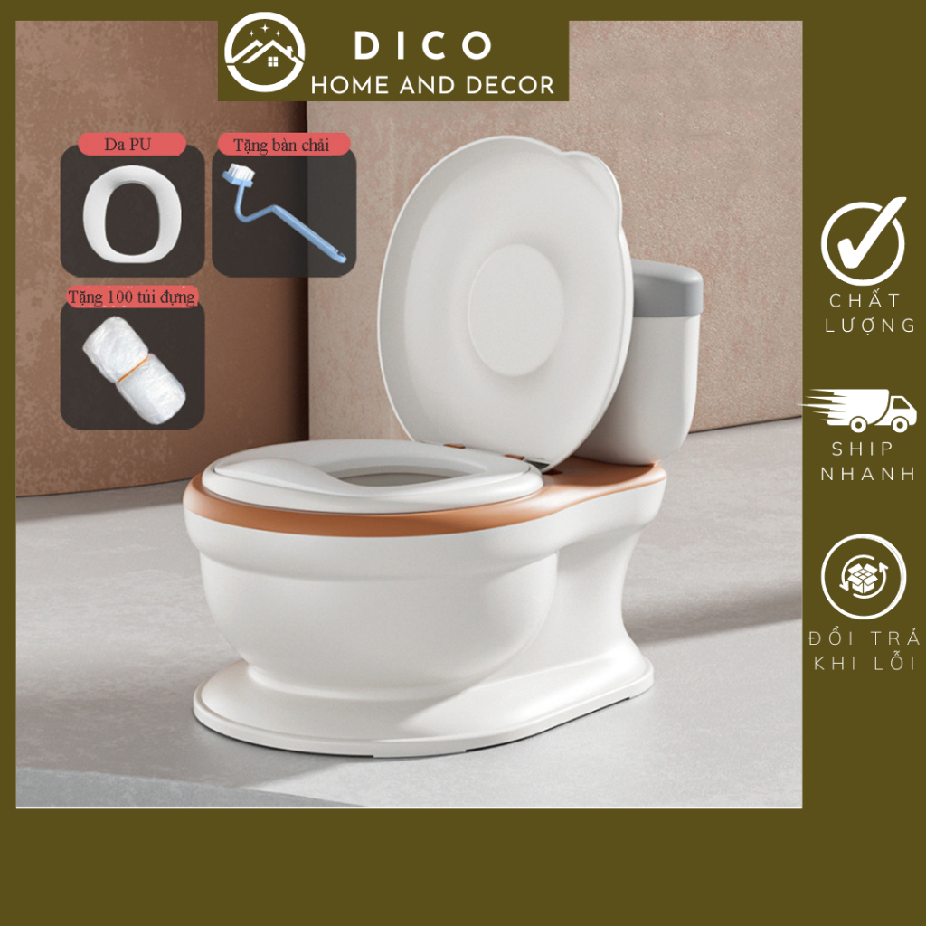 Bô vệ sinh mô phỏng bồn cầu trẻ em, nhựa PP cao cấp an toàn cho trẻ nhỏ, ghế ngồi toilet cho bé chắc chắn