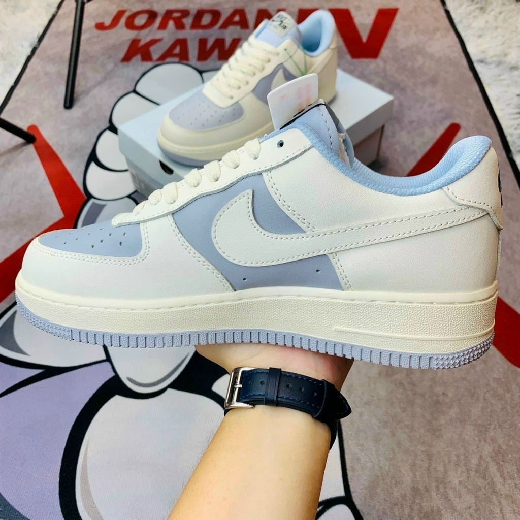 Giày_nike nam nữ, giày af1 trắng xanh kem thời trang cao cấp full box + bill.