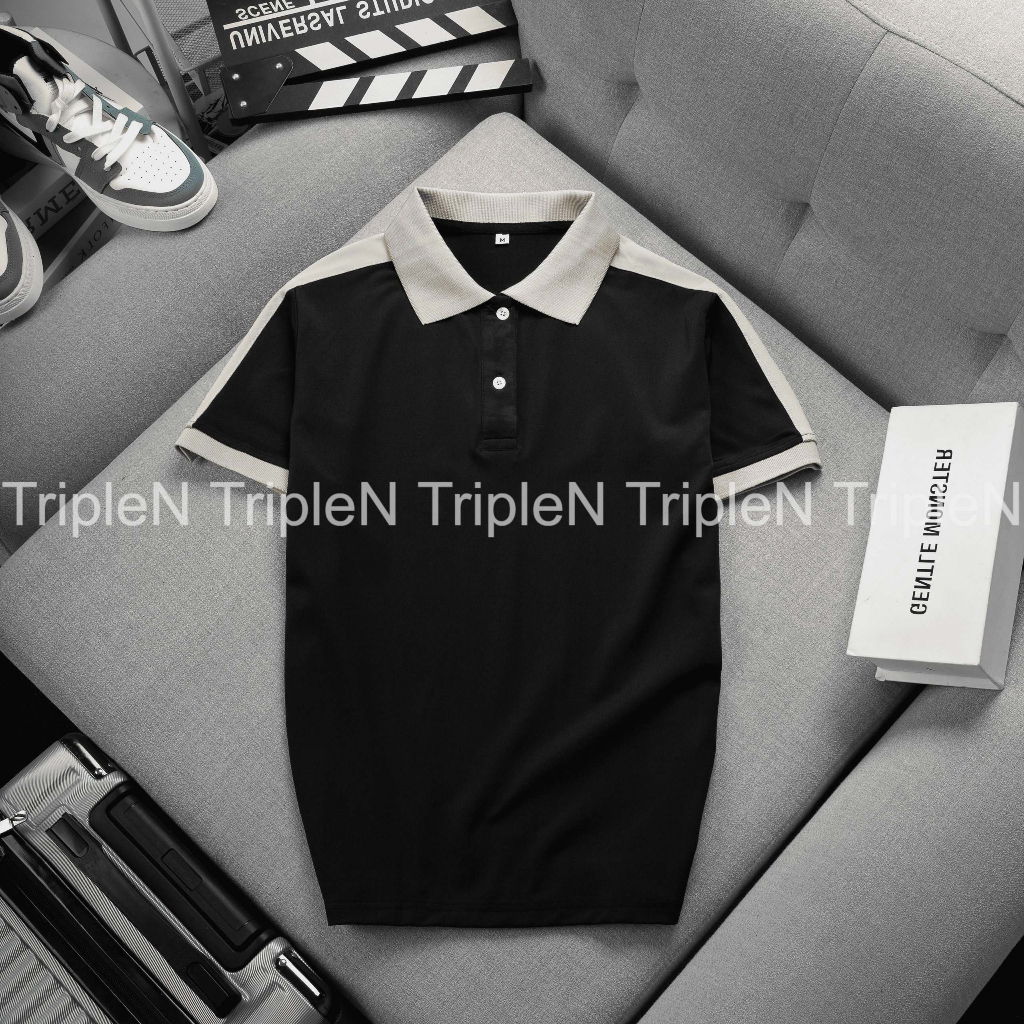 Áo thun polo nam tay ngắn thiết kế trẻ trung, năng động, chất liệu vải cá sấu co giãn 4 chiều thoáng mát