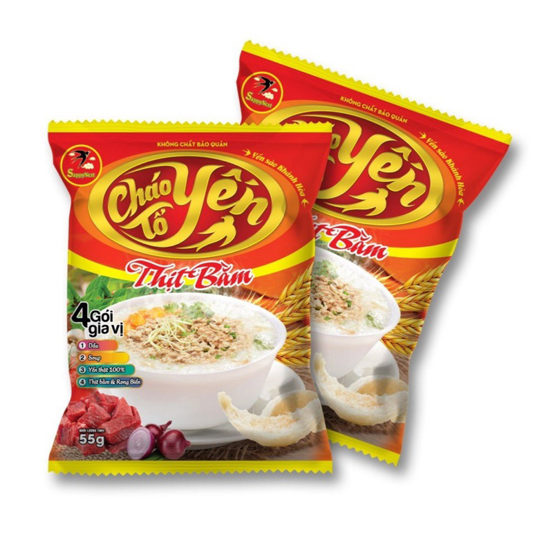 Cháo tổ yến thịt bằm sappynest gói 50g ( thùng 30 gói)
