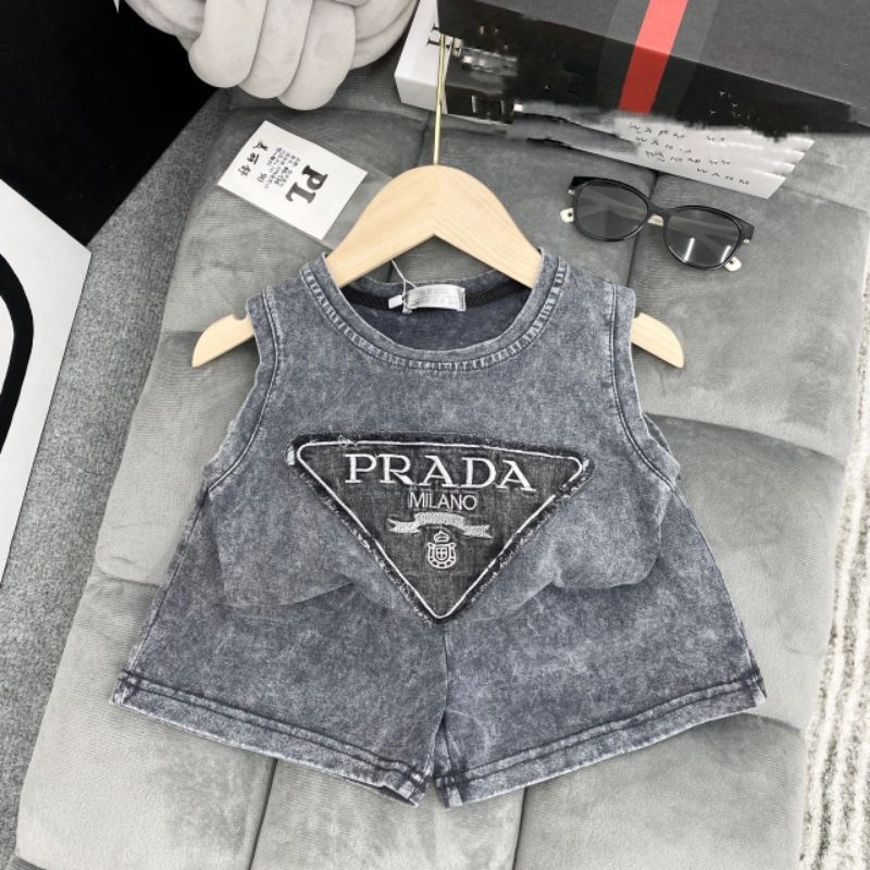 Bộ  cotton jean loang sát nách xịn đẹp chất chơi bé trai