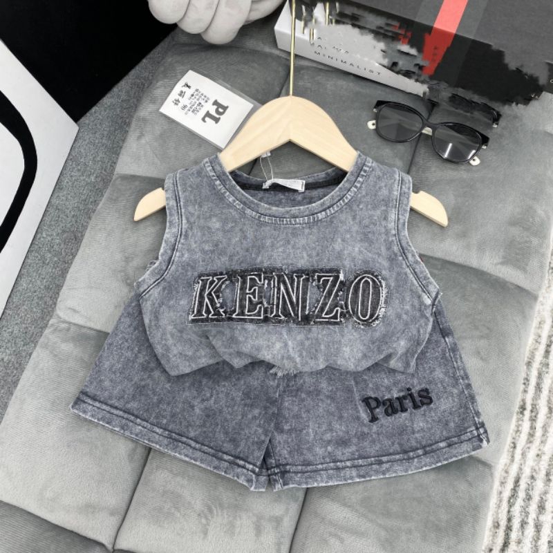 Bộ  cotton jean loang sát nách xịn đẹp chất chơi bé trai