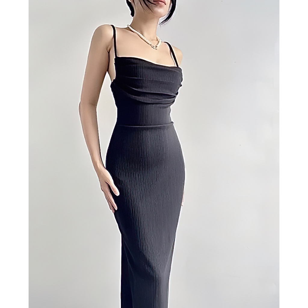 Mẫu Mới ! Đầm Body 2 Dây Dáng Dài , chất thun gân QCCC, Freesize 40-55kg | BigBuy360 - bigbuy360.vn