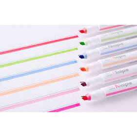 Bút Ninipie 2 Ngòi Bút Viết + Bút Đánh Dấu Highlight 2 Màu Pastel Siêu Xinh