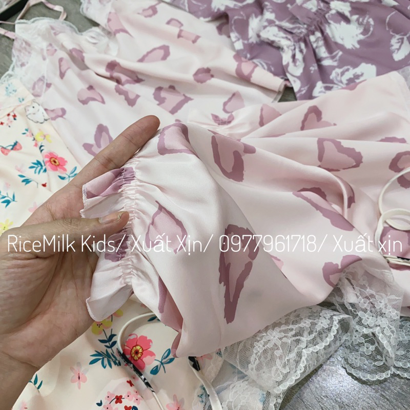 Bộ lụa 2 dây cao cấp mặc nhà nữ