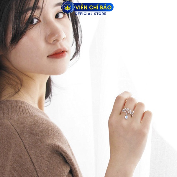 Nhẫn bạc nữ Heaven đính đá chất liệu bạc 925 thời trang phụ kiện trang sức nữ thương hiệu Viễn Chí Bảo N400717