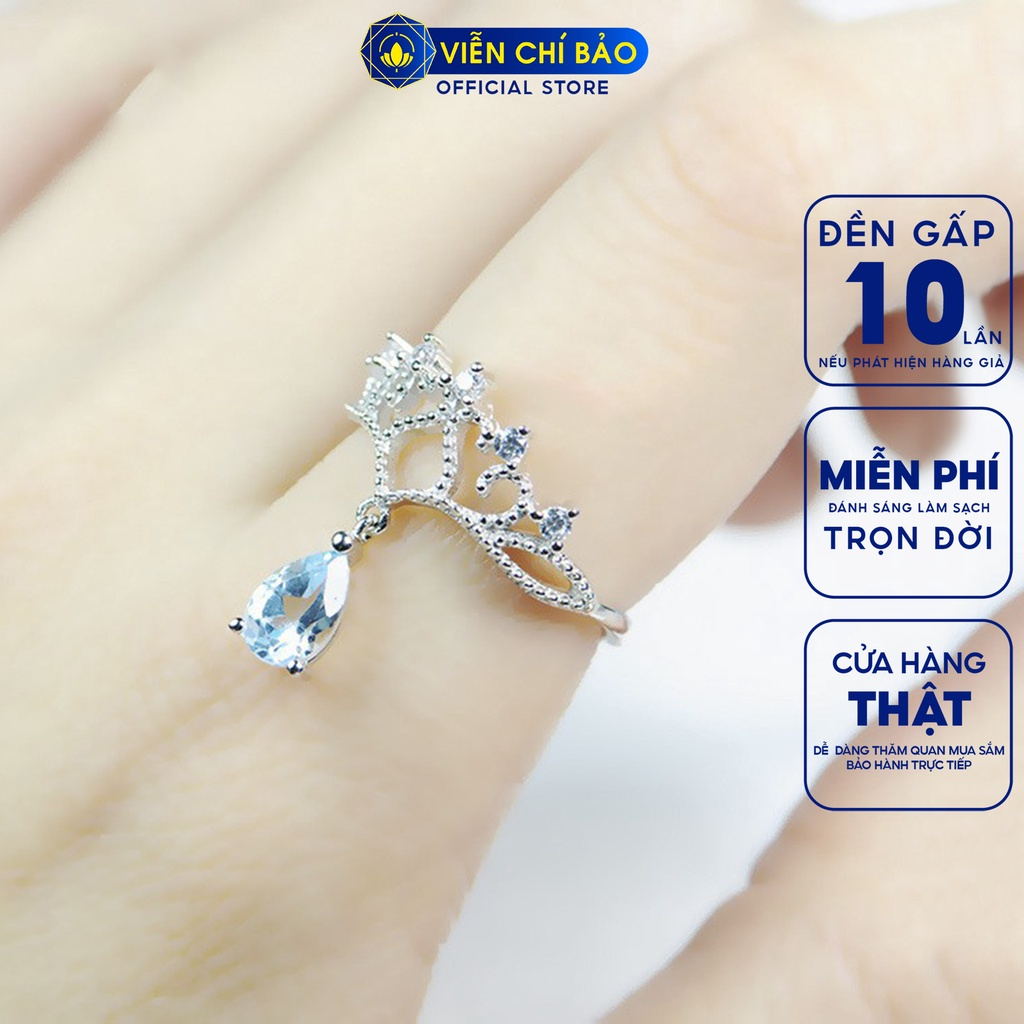 Nhẫn bạc nữ Heaven đính đá chất liệu bạc 925 thời trang phụ kiện trang sức nữ thương hiệu Viễn Chí Bảo N400717