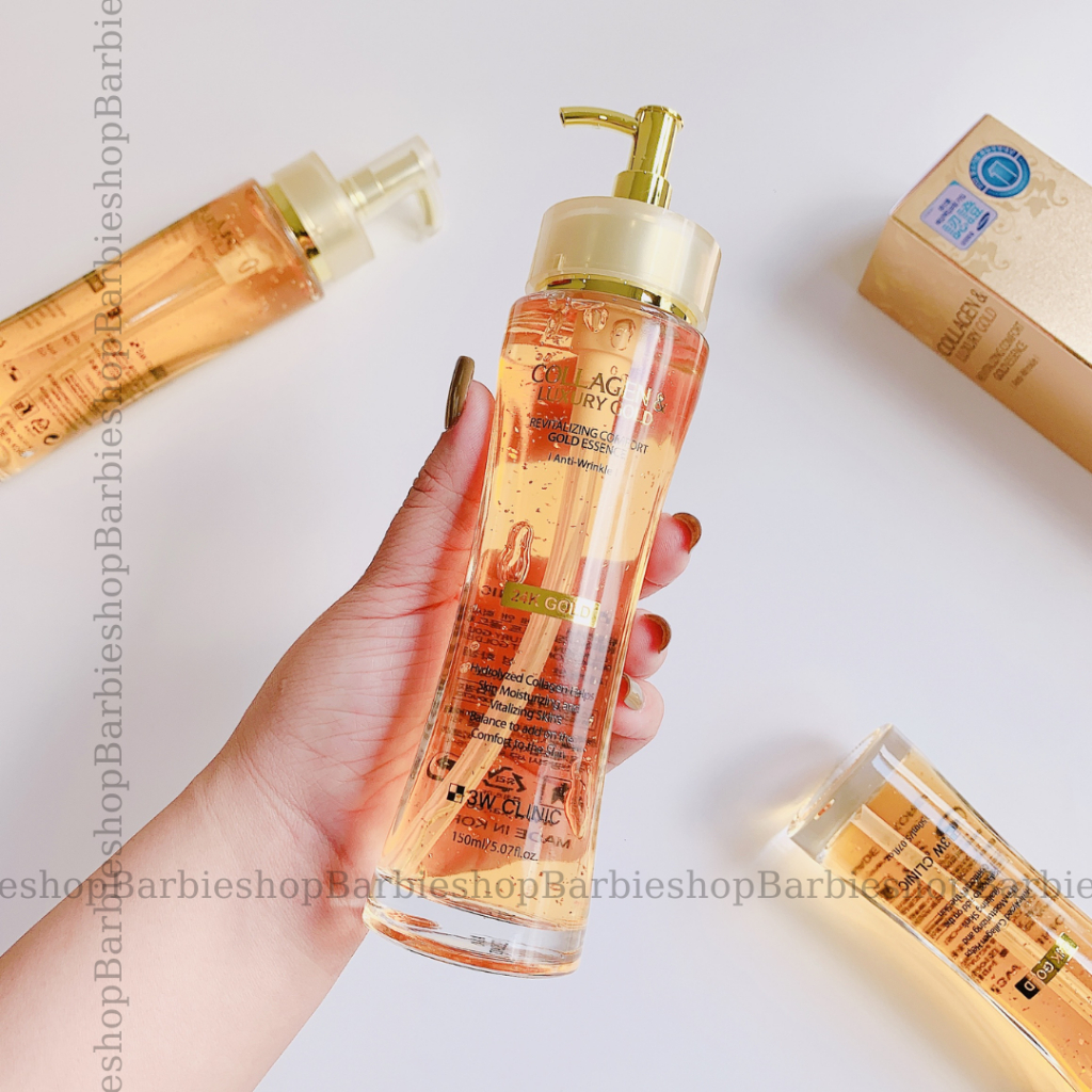 Serum Tinh Chất Dưỡng Sáng Tái Tạo Da COLLAGEN & LUXURY GOLD 3W CLINIC 24k Gold 150ml