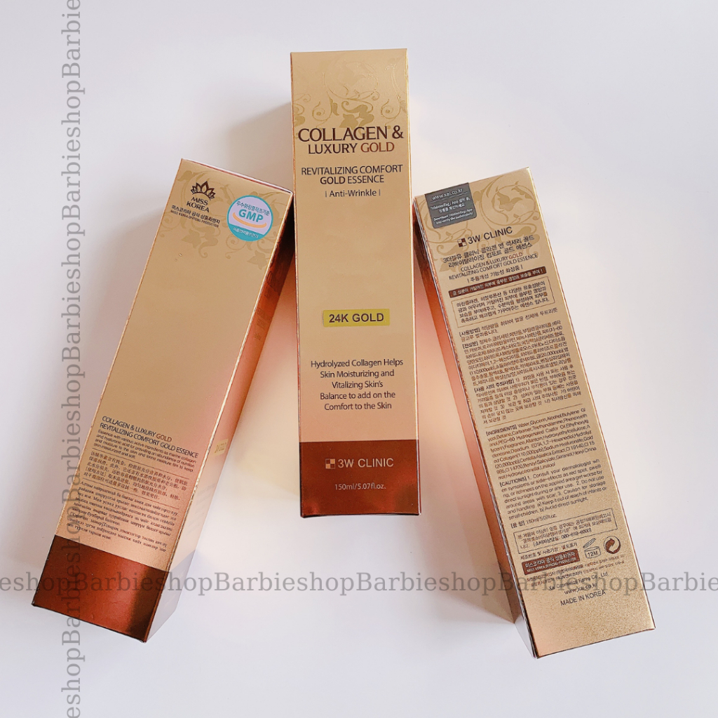 Serum Tinh Chất Dưỡng Sáng Tái Tạo Da COLLAGEN & LUXURY GOLD 3W CLINIC 24k Gold 150ml