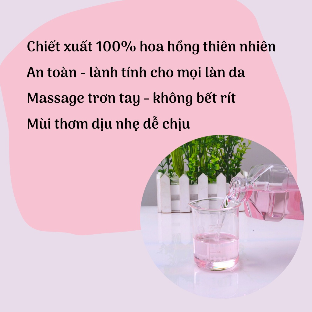 Tinh Dầu Hoa Hồng Massage Body 500ml 100% Thiên Nhiên. Dùng Trong Spa TMV