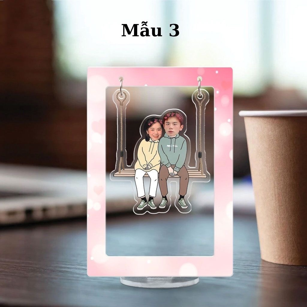Xích đu standee in theo yêu cầu quà tặng cặp đôi có kèm hộp làm quà tặng