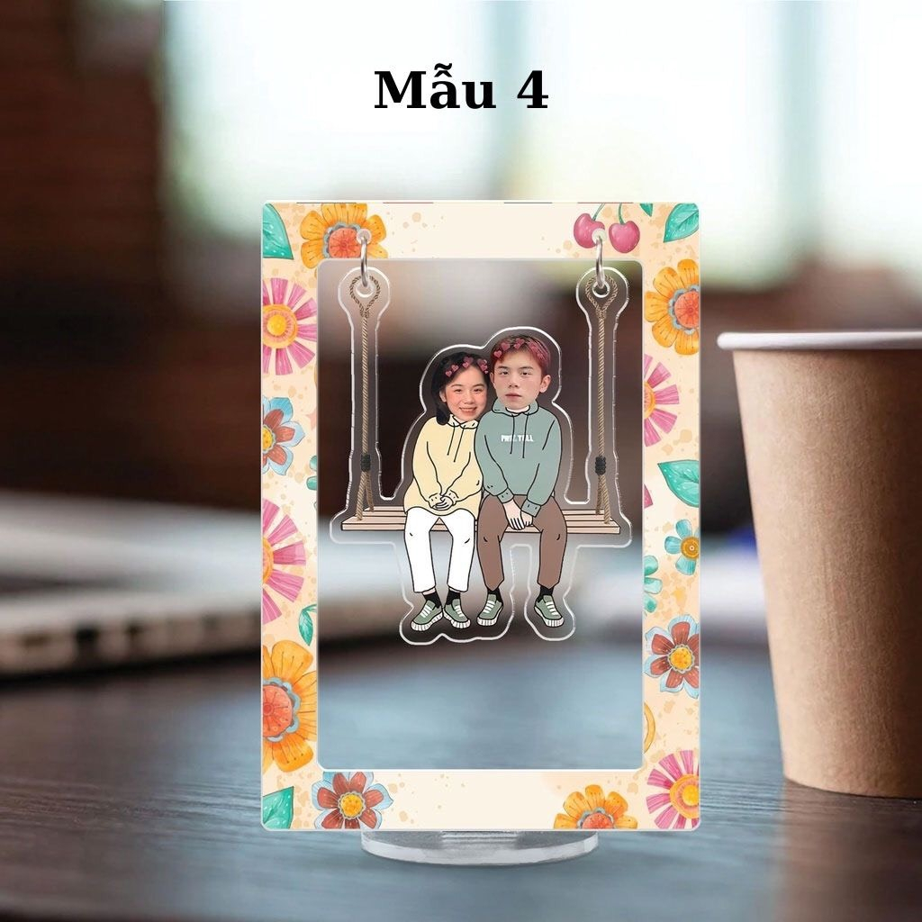 Xích đu standee in theo yêu cầu quà tặng cặp đôi có kèm hộp làm quà tặng