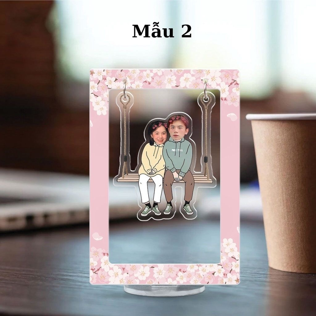 Xích đu standee in theo yêu cầu quà tặng cặp đôi có kèm hộp làm quà tặng