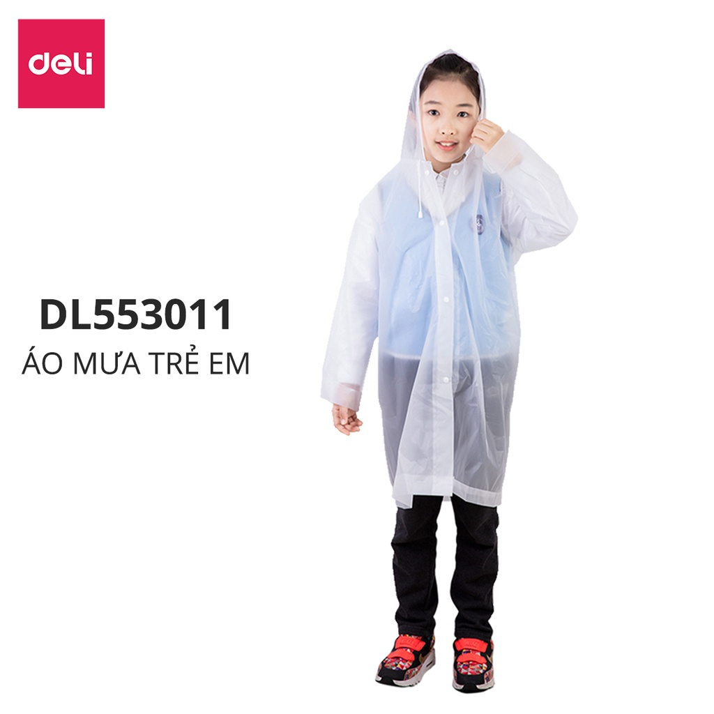 Áo Mưa Trẻ Em Trong Suốt Deli - Phù hợp mưa phùn, bụi, nồm, ẩm - Chất liệu Chống Thấm Cao Cấp