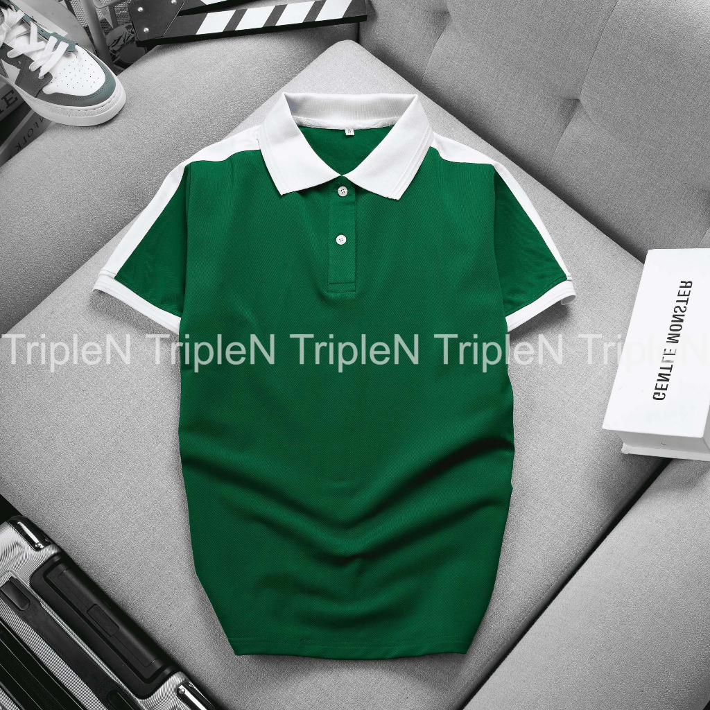 Áo polo nam tay ngắn TripleN chất vải cá sấu cao cấp co giãn thoáng mát, màu sắc trẻ trung