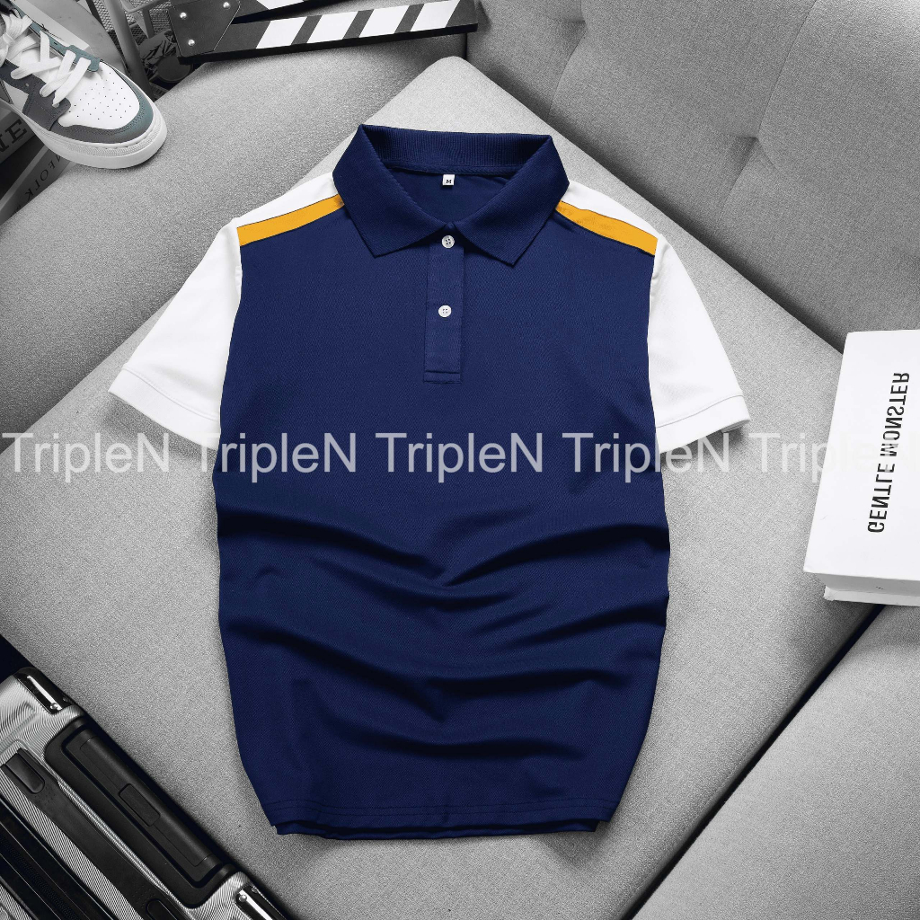 Áo polo nam tay ngắn TripleN chất vải cá sấu cao cấp co giãn thoáng mát, màu sắc trẻ trung