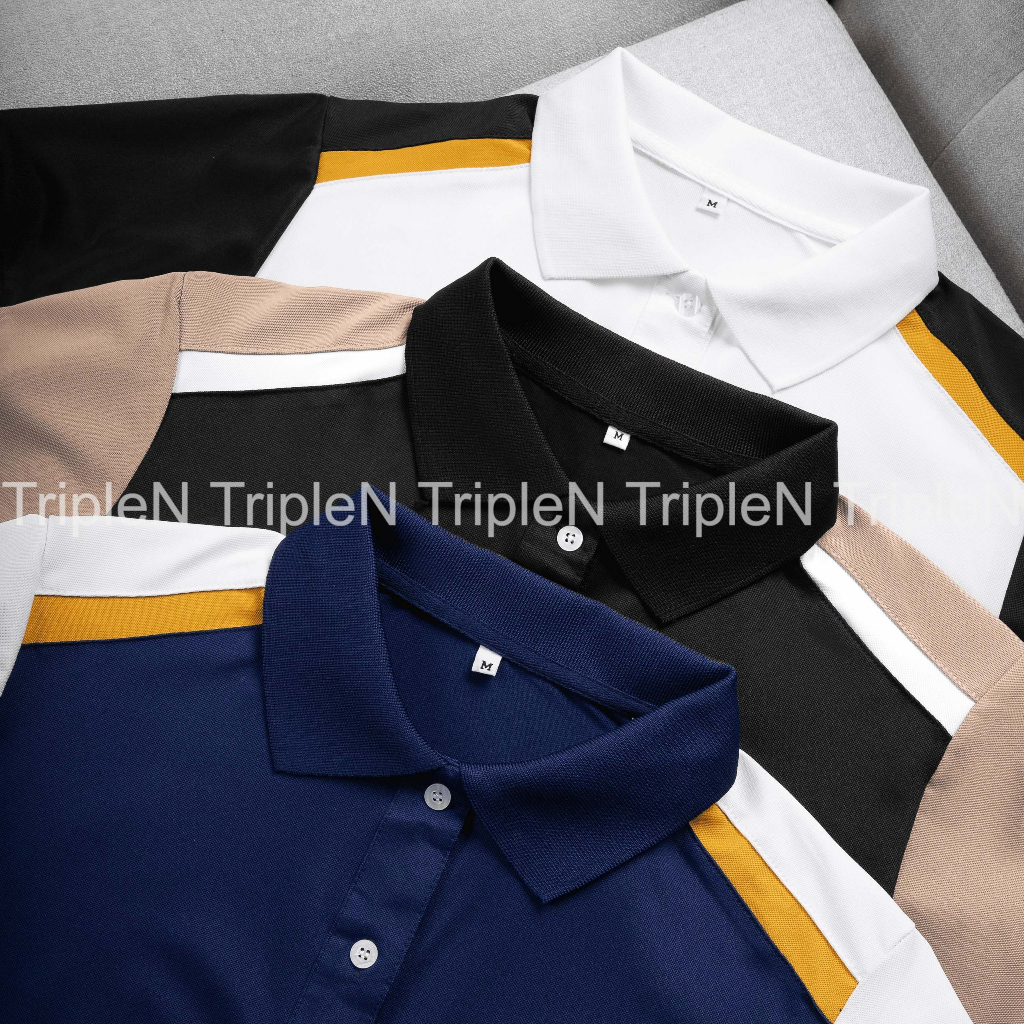Áo polo nam tay ngắn TripleN chất vải cá sấu cao cấp co giãn thoáng mát, màu sắc trẻ trung