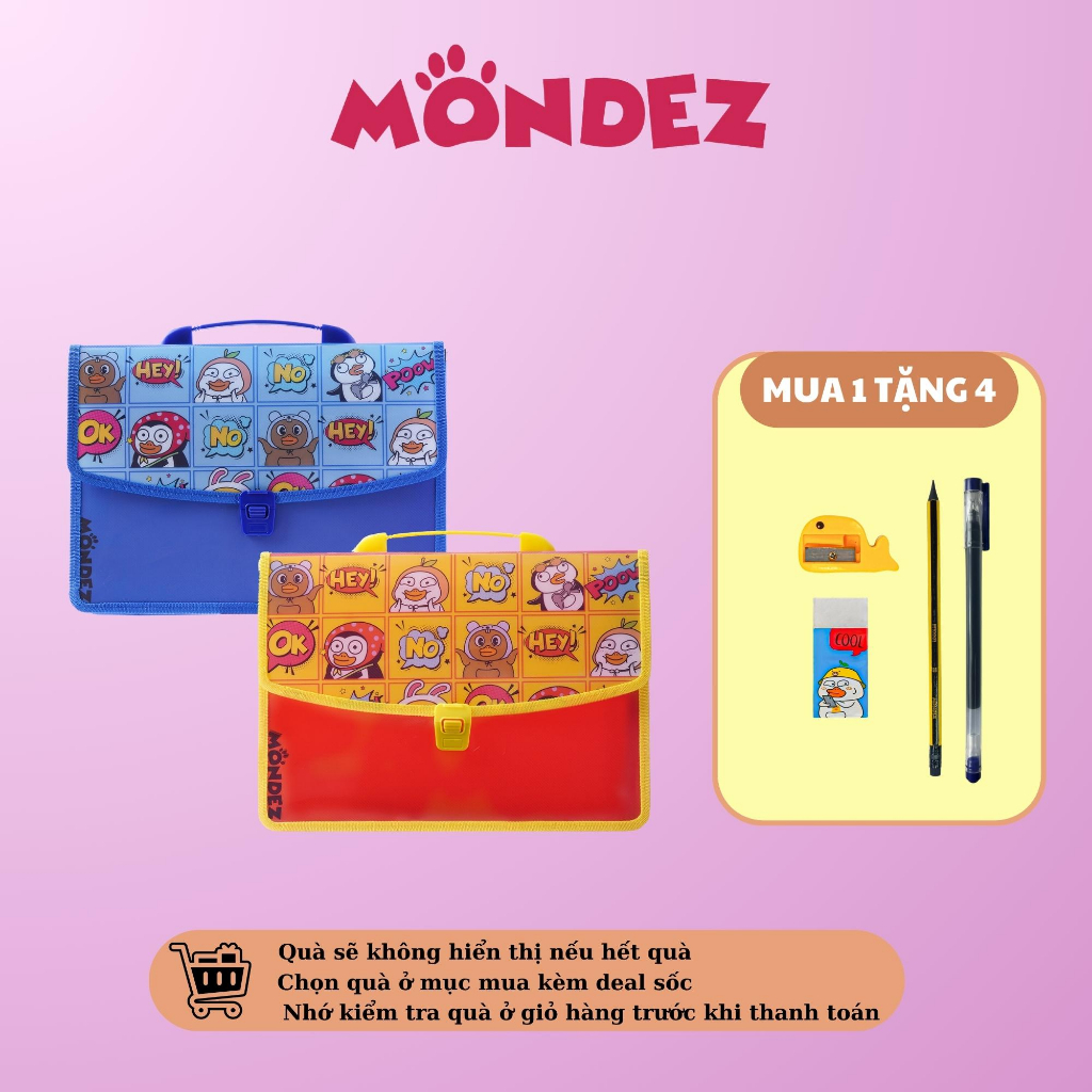 Cặp Học Thêm 2 Ngăn Mondez, Thiết Kế Hình Những Chú Vịt Con Vui Nhộn Dành Cho Các Bé M11001