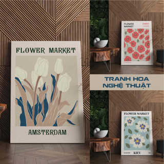 Tranh canvas hoa trừa tượng - tranh tranh treo tường bông hoa - tranh hoa phong cảnh - tranh sơn dầu - reny decor