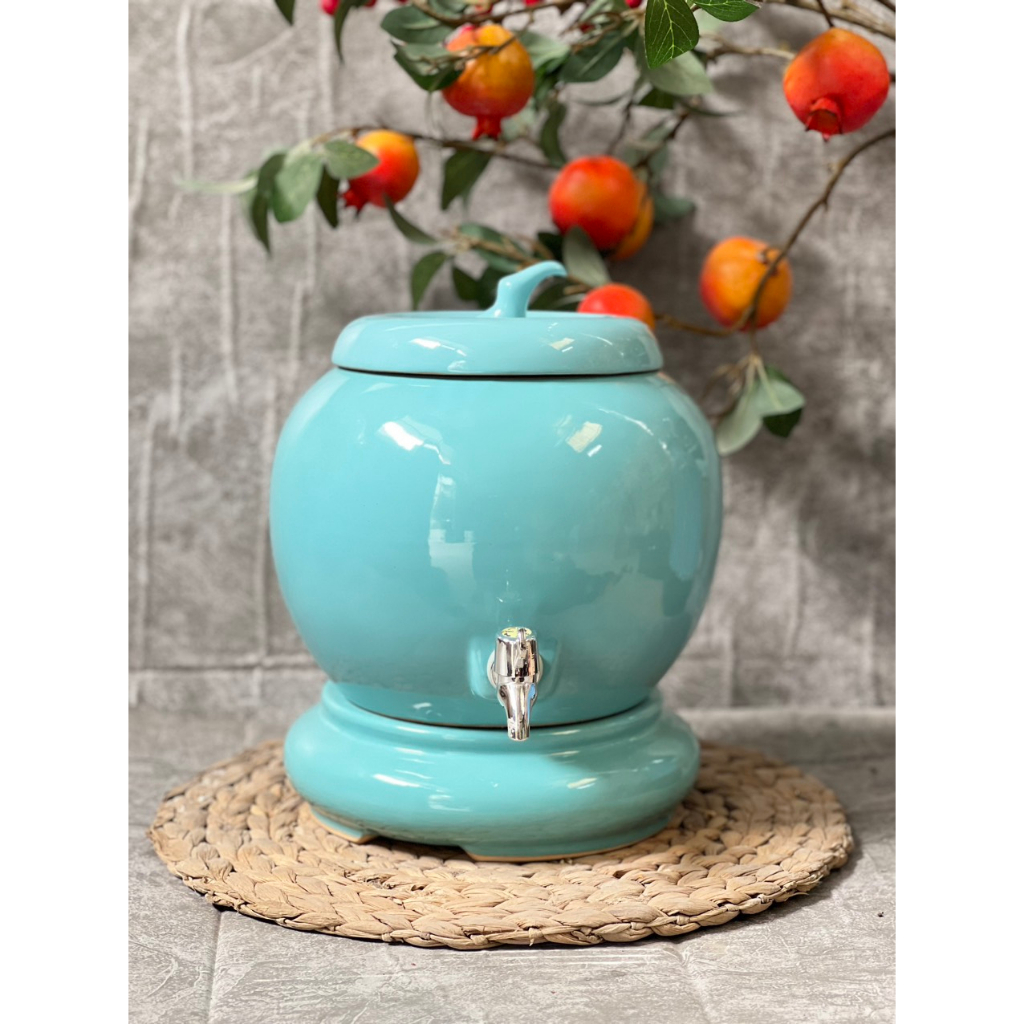 Bình Đựng Nước Gốm Bát Tràng, Bình Sứ Đựng Nước Dung Tích 5L Kèm Vòi Rót - Gốm Store