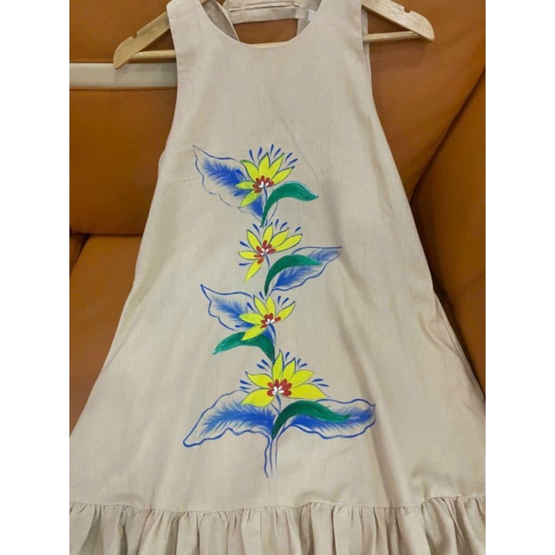 Đầm maxi chất linen Was hình vẽ