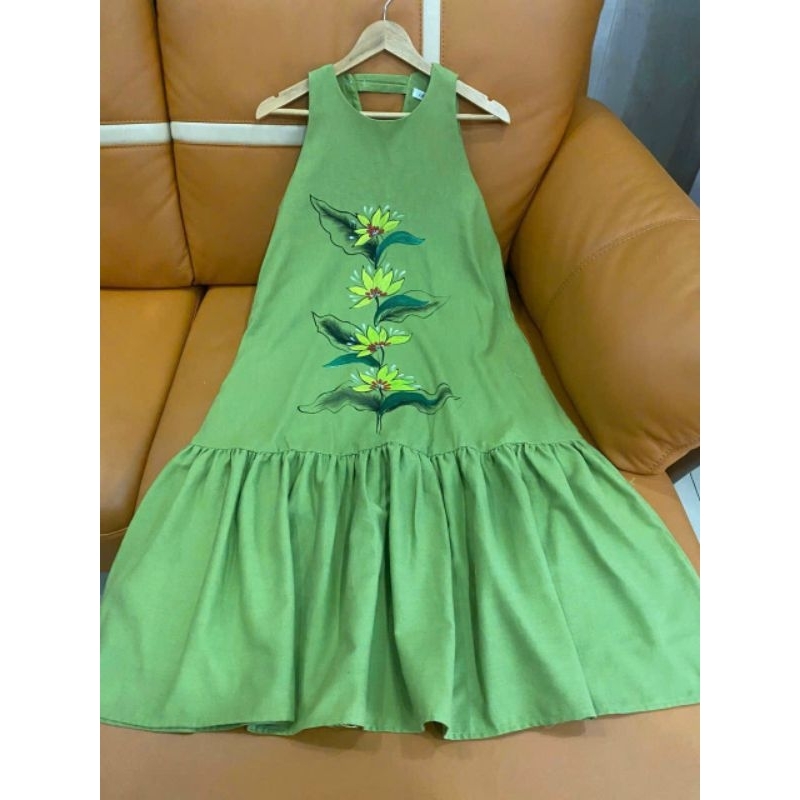 Đầm maxi chất linen Was hình vẽ