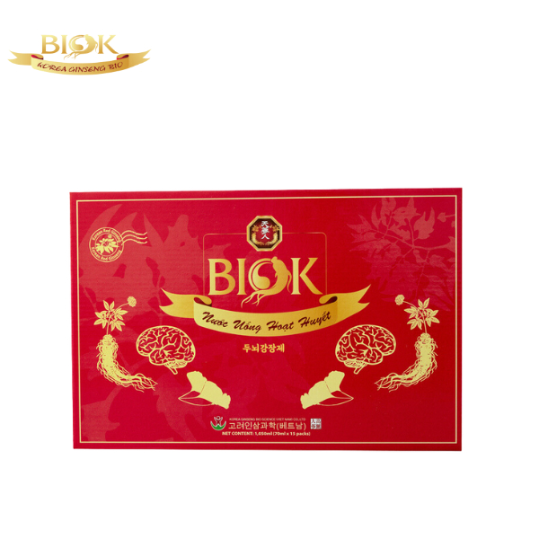 Thực phẩm bổ sung: Nước uống Hoạt Huyết Dưỡng Não BIOK gói 70ml