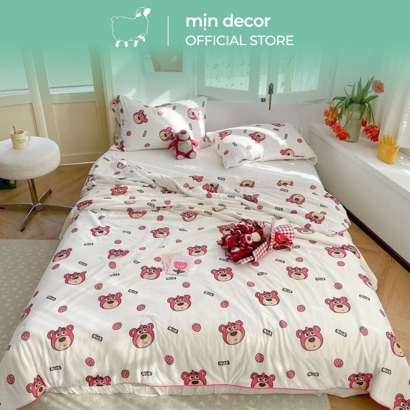 Chăn thun lạnh cotton Mịn Decor bông xơ đậu nành thấm hút mồ hôi kích thước 200x230cm