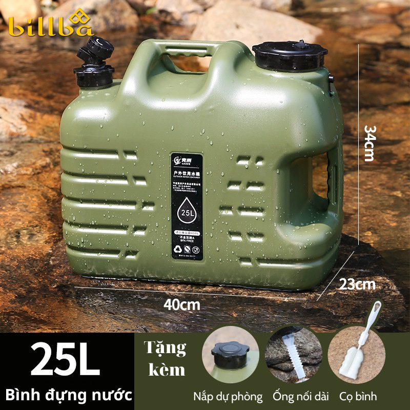 Bình can đựng nước đi dã ngoại cắm trại ngoài trời chất liệu PE dung tích 18L/25L  BB4533 - BB4532 - Billba Outdoors