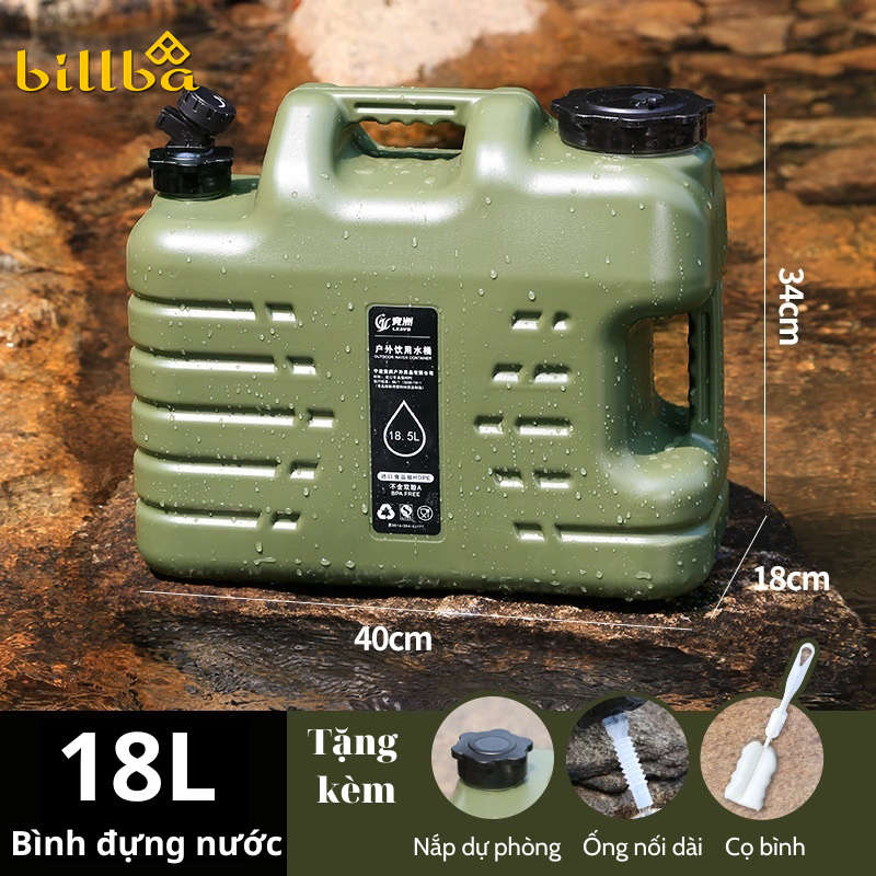 Bình can đựng nước đi dã ngoại cắm trại ngoài trời chất liệu PE dung tích 18L/25L  BB4533 - BB4532 - Billba Outdoors