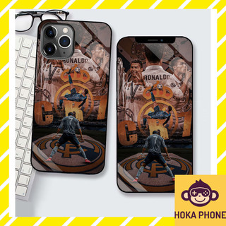 Iphone 7 plus ốp lưng Ronaldo kính cường lực Hoka cho IP 6 7 8 plus/ X Xs max/ 11 12 13 14 pro max