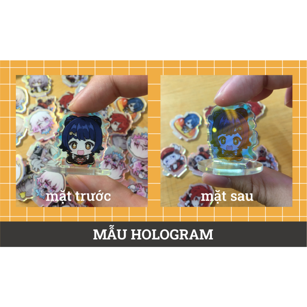 Móc Khóa Honkai Star Rail Anime Manga Acrylic Valentine Dễ Thương Lấp Lánh Hologram KC09