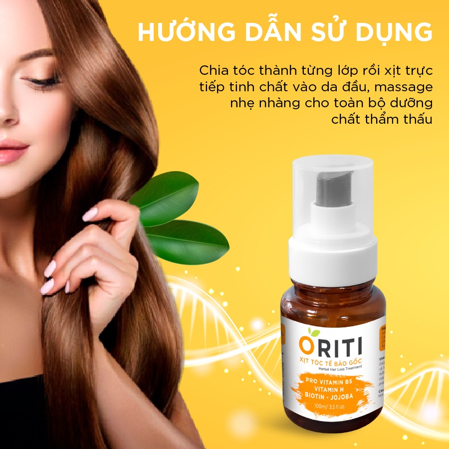 Xịt mọc tóc ORITI 100ml  , kích mọc tóc tế bào gốc cam ngăn rụng tóc thảo mộc Mee Natural
