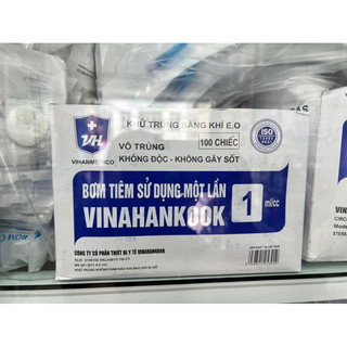 Hộp 100 bơm tiêm 1ml, 3ml, 5ml dùng 1 lần vinahankook