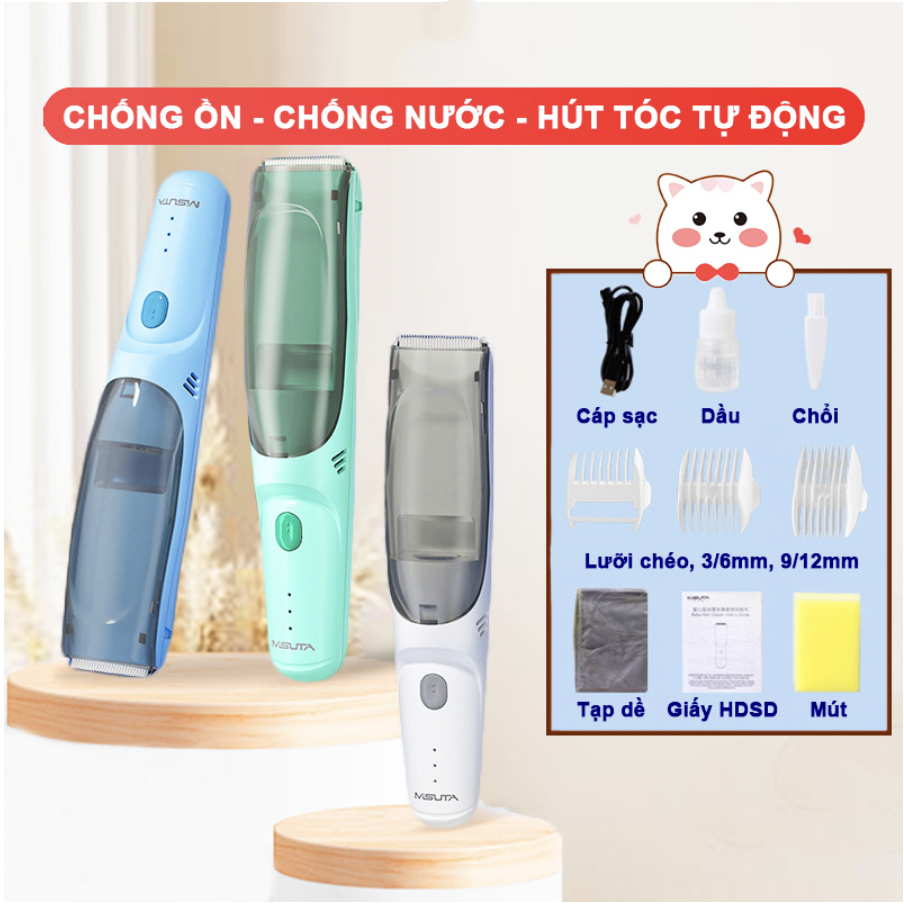 Tông Đơ Cắt Tóc Cho Bé MISUTA Động Cơ Kép - Lực Hút Tóc Mạnh (2023) Cao Cấp Cho Bé Và Gia Đình Lamkids