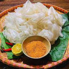 BÁNH TRÁNG PHƠI SƯƠNG CHẤM SATE MUỐI TẮC SURI NGON MÊ LY