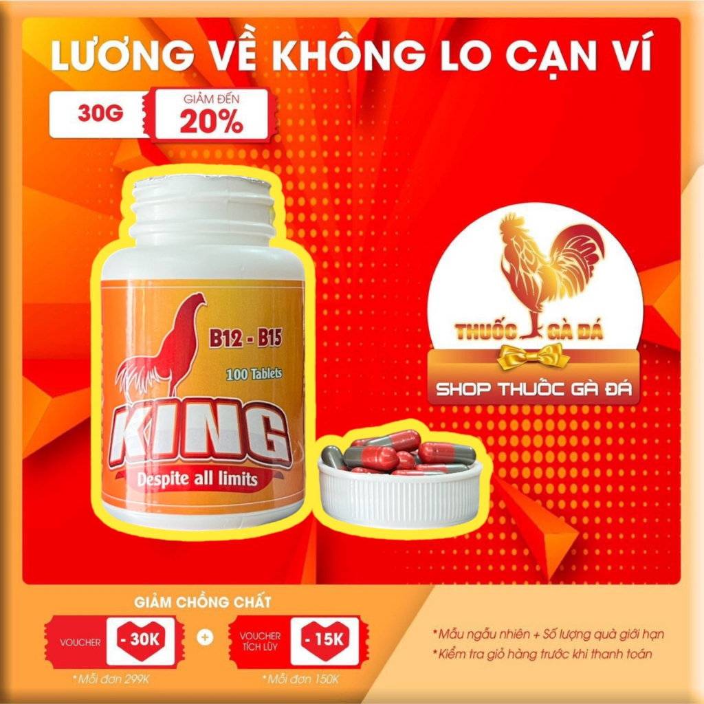 B15 & B12 KING tăng cơ bắp, nước máu bóng lông, đá bo lớn hàm lượng nhân đôi dành cho chiến kê