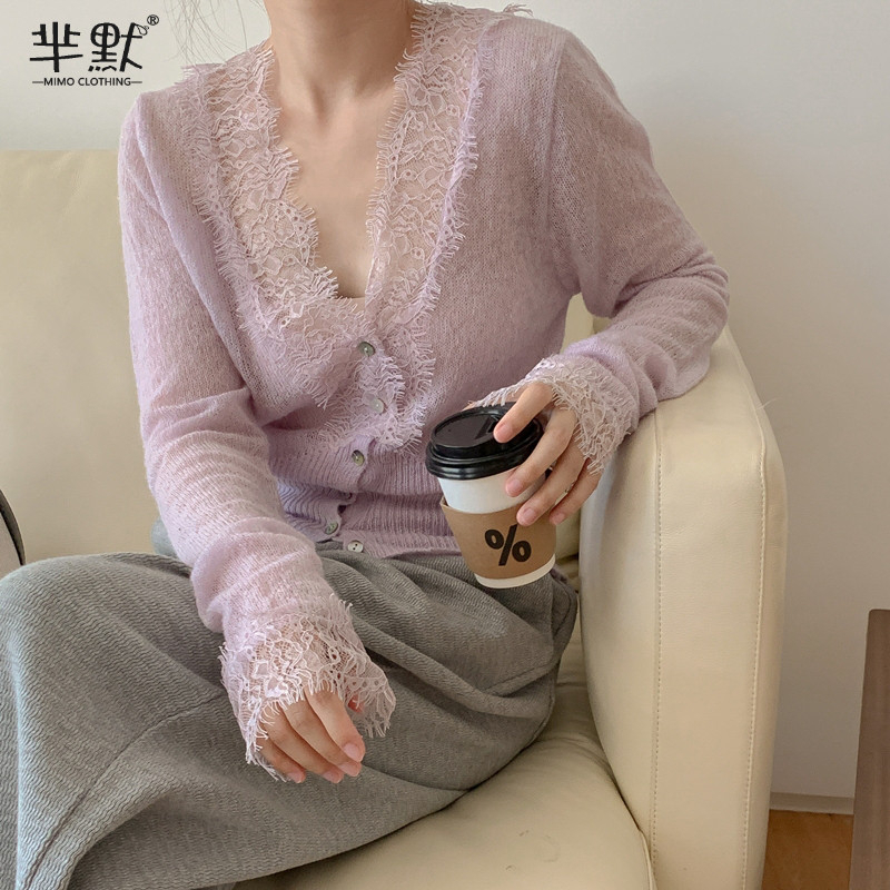 Áo len nữ dài tay - áo cadigan mỏng manh co giãn free size dưới 50kg 6 màu - ảnh thật trải sàn
