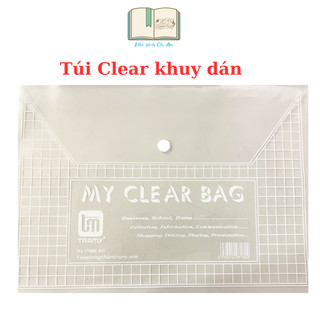 100 túi clear bag KHUY DÁN khổ a4, khổ F các cỡ, dầy mỏng khác nhau lưu trữ giấy tờ, tài liệu