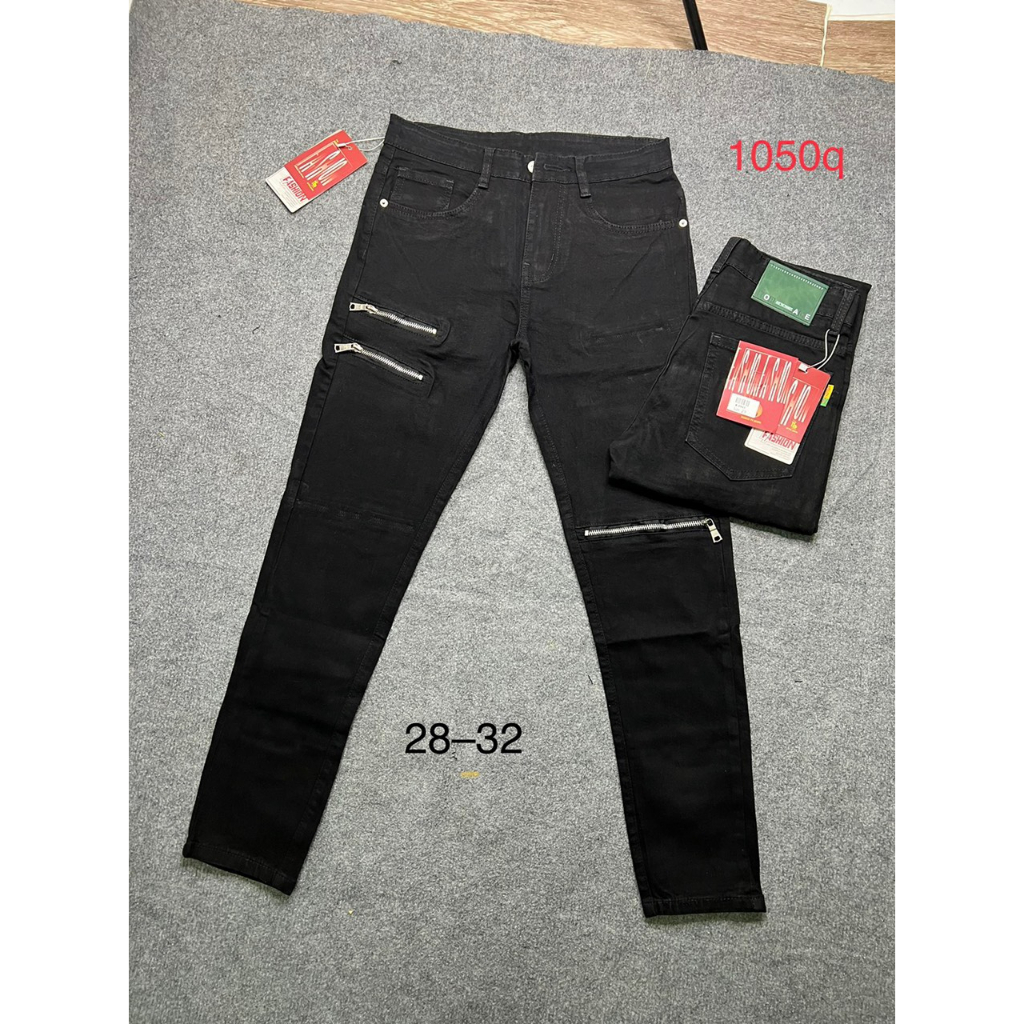 Quần jean  nam dài đẹp đen rách vá da kiểu mẫu hot trend,form slimfit kiểu dáng thời trang trẻ trung