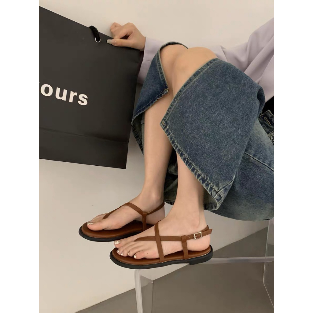 Dép sandal đế thấp chất da mềm hàng QC JUKI
