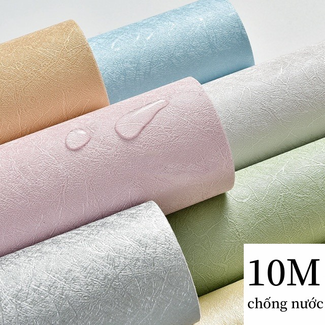 10m giấy dán tường họa tiết 1 màu có sẵn keo khổ 45cm